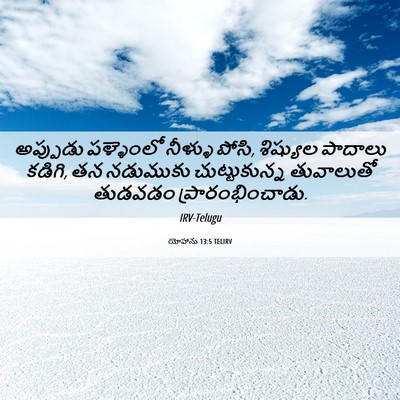 Picture 06 - యోహాను 13:5 TELIRV - అప్పుడు పళ్ళెంలో - Bible Verse Picture
