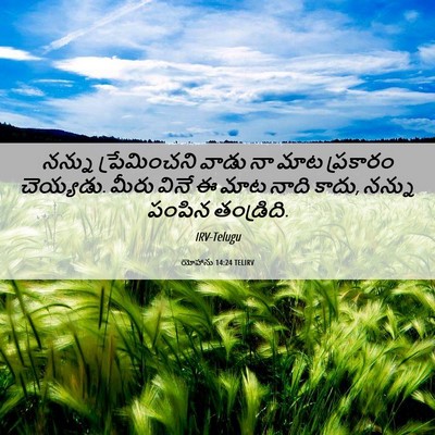 Picture 06 - యోహాను 14:24 TELIRV - నన్ను ప్రేమించని - Bible Verse Picture