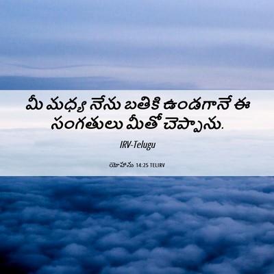 Picture 06 - యోహాను 14:25 TELIRV - మీ మధ్య నేను బతికి - Bible Verse Picture