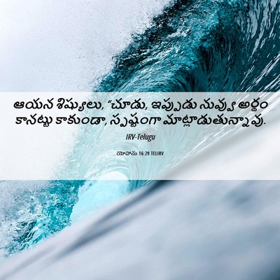 Picture 06 - యోహాను 16:29 TELIRV - ఆయన శిష్యులు, - Bible Verse Picture