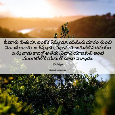 Picture 06 - యోహాను 18:15 TELIRV - సీమోను పేతురూ, - Bible Verse Picture