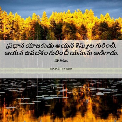 Picture 06 - యోహాను 18:19 TELIRV - ప్రధాన యాజకుడు - Bible Verse Picture