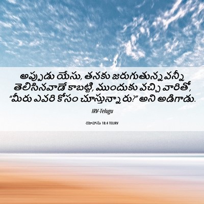 Picture 06 - యోహాను 18:4 TELIRV - అప్పుడు యేసు, తనకు - Bible Verse Picture
