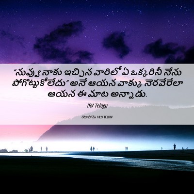 Picture 06 - యోహాను 18:9 TELIRV - “నువ్వు నాకు - Bible Verse Picture