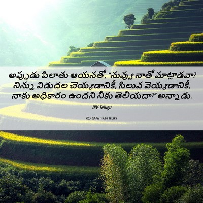 Picture 06 - యోహాను 19:10 TELIRV - అప్పుడు పిలాతు - Bible Verse Picture