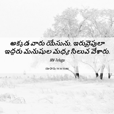 Picture 06 - యోహాను 19:18 TELIRV - అక్కడ వారు యేసును, - Bible Verse Picture