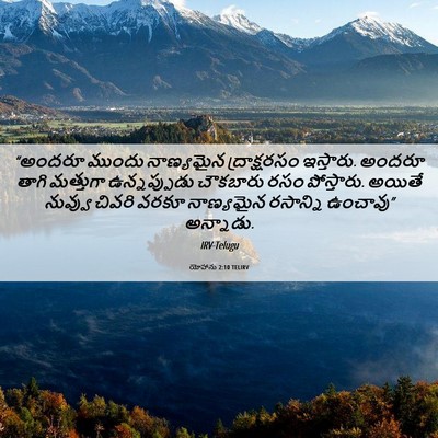 Picture 06 - యోహాను 2:10 TELIRV - “అందరూ ముందు - Bible Verse Picture