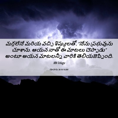 Picture 06 - యోహాను 20:18 TELIRV - మగ్దలేనే మరియ - Bible Verse Picture