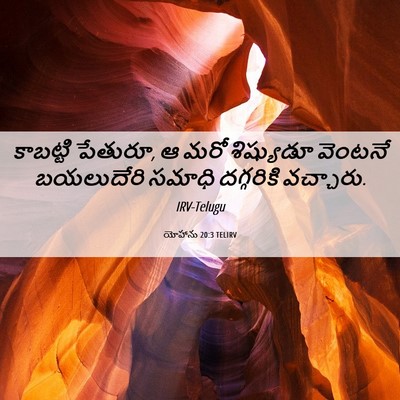 Picture 06 - యోహాను 20:3 TELIRV - కాబట్టి పేతురూ, ఆ - Bible Verse Picture