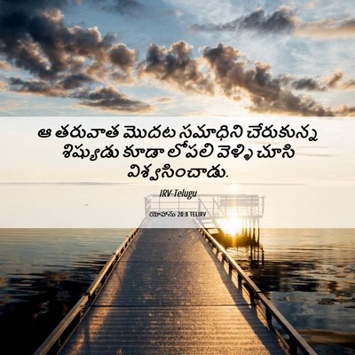 Picture 06 - యోహాను 20:8 TELIRV - ఆ తరువాత మొదట - Bible Verse Picture
