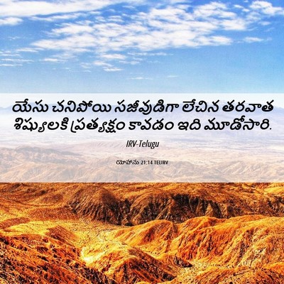 Picture 06 - యోహాను 21:14 TELIRV - యేసు చనిపోయి - Bible Verse Picture
