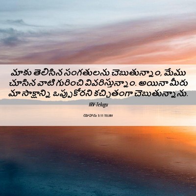 Picture 06 - యోహాను 3:11 TELIRV - మాకు తెలిసిన - Bible Verse Picture