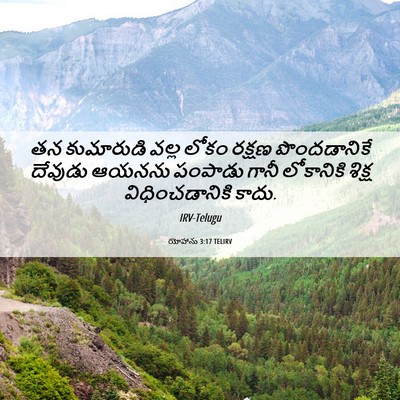 Picture 06 - యోహాను 3:17 TELIRV - తన కుమారుడి వల్ల - Bible Verse Picture