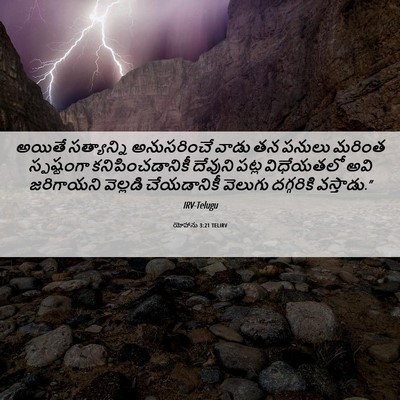 Picture 06 - యోహాను 3:21 TELIRV - అయితే సత్యాన్ని - Bible Verse Picture