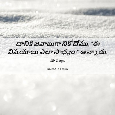Picture 06 - యోహాను 3:9 TELIRV - దానికి జవాబుగా - Bible Verse Picture