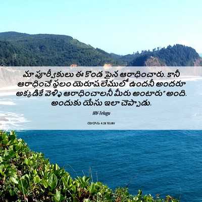 Picture 06 - యోహాను 4:20 TELIRV - మా పూర్వీకులు ఈ - Bible Verse Picture