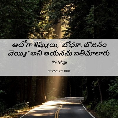 Picture 06 - యోహాను 4:31 TELIRV - ఆలోగా శిష్యులు, - Bible Verse Picture