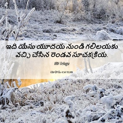 Picture 06 - యోహాను 4:54 TELIRV - ఇది యేసు యూదయ - Bible Verse Picture
