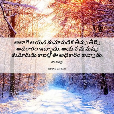 Picture 06 - యోహాను 5:27 TELIRV - అలాగే ఆయన - Bible Verse Picture