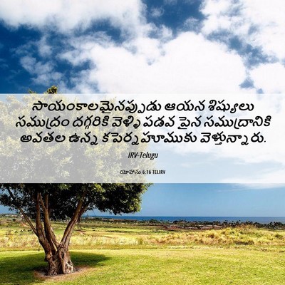 Picture 06 - యోహాను 6:16 TELIRV - సాయంకాలమైనప్పుడు - Bible Verse Picture