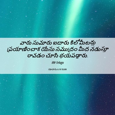 Picture 06 - యోహాను 6:19 TELIRV - వారు సుమారు ఐదారు - Bible Verse Picture