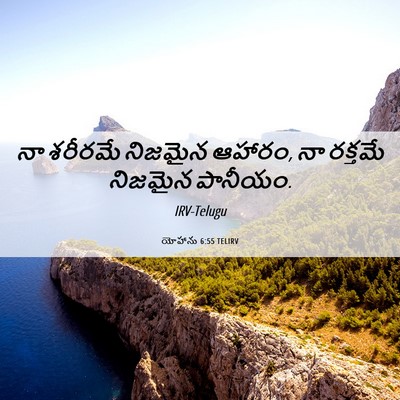 Picture 06 - యోహాను 6:55 TELIRV - నా శరీరమే నిజమైన - Bible Verse Picture