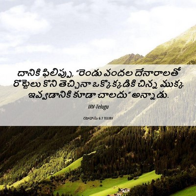 Picture 06 - యోహాను 6:7 TELIRV - దానికి ఫిలిప్పు, - Bible Verse Picture