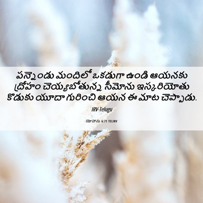 Picture 06 - యోహాను 6:71 TELIRV - పన్నెండు మందిలో - Bible Verse Picture