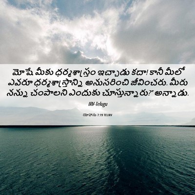 Picture 06 - యోహాను 7:19 TELIRV - మోషే మీకు - Bible Verse Picture