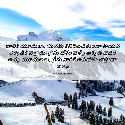 Picture 06 - యోహాను 7:35 TELIRV - దానికి యూదులు, - Bible Verse Picture
