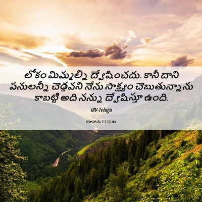 Picture 06 - యోహాను 7:7 TELIRV - లోకం మిమ్మల్ని - Bible Verse Picture