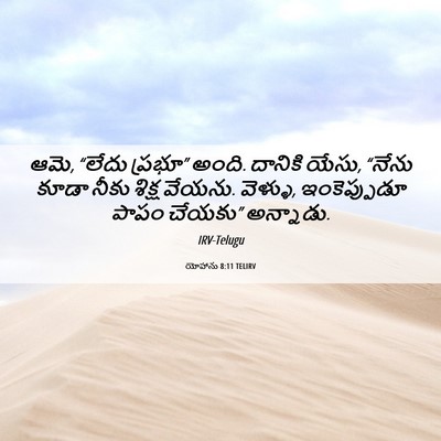 Picture 06 - యోహాను 8:11 TELIRV - ఆమె, “లేదు ప్రభూ” - Bible Verse Picture