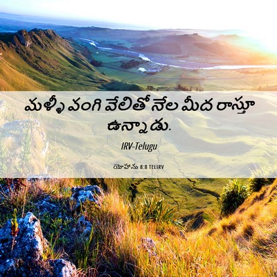 Picture 06 - యోహాను 8:8 TELIRV - మళ్ళీ వంగి వేలితో - Bible Verse Picture