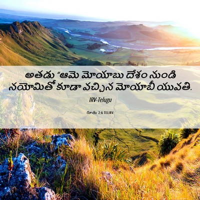 Picture 06 - రూతు 2:6 TELIRV - అతడు “ఆమె మోయాబు - Bible Verse Picture
