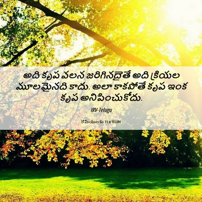 Picture 06 - రోమీయులకు 11:6 TELIRV - అది కృప వలన - Bible Verse Picture