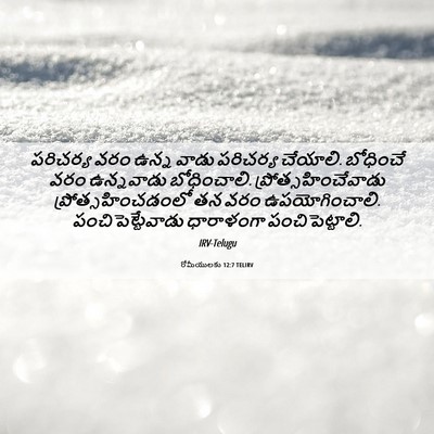 Picture 06 - రోమీయులకు 12:7 TELIRV - పరిచర్య వరం ఉన్న - Bible Verse Picture
