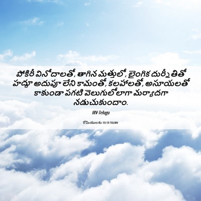 Picture 06 - రోమీయులకు 13:13 TELIRV - పోకిరీ వినోదాలతో, - Bible Verse Picture