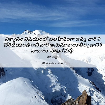 Picture 06 - రోమీయులకు 14:1 TELIRV - విశ్వాసం విషయంలో - Bible Verse Picture