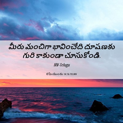 Picture 06 - రోమీయులకు 14:16 TELIRV - మీరు మంచిగా - Bible Verse Picture