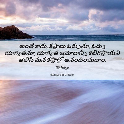 Picture 06 - రోమీయులకు 5:3 TELIRV - అంతే కాదు, కష్టాలు - Bible Verse Picture