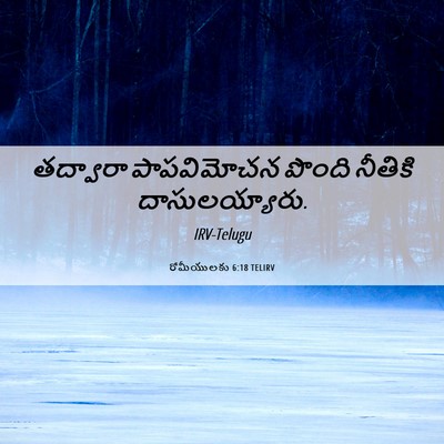 Picture 06 - రోమీయులకు 6:18 TELIRV - తద్వారా పాపవిమోచన - Bible Verse Picture