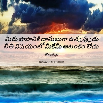 Picture 06 - రోమీయులకు 6:20 TELIRV - మీరు పాపానికి - Bible Verse Picture