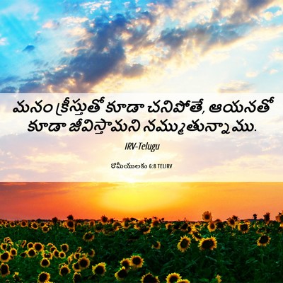Picture 06 - రోమీయులకు 6:8 TELIRV - మనం క్రీస్తుతో - Bible Verse Picture