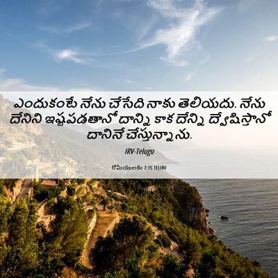 Picture 06 - రోమీయులకు 7:15 TELIRV - ఎందుకంటే నేను - Bible Verse Picture