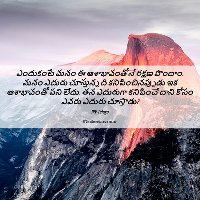 Picture 06 - రోమీయులకు 8:24 TELIRV - ఎందుకంటే మనం ఈ - Bible Verse Picture