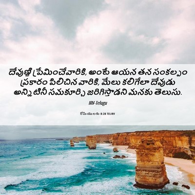 Picture 06 - రోమీయులకు 8:28 TELIRV - దేవుణ్ణి - Bible Verse Picture