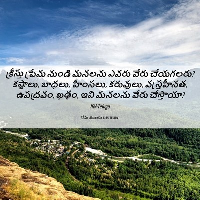 Picture 06 - రోమీయులకు 8:35 TELIRV - క్రీస్తు ప్రేమ - Bible Verse Picture