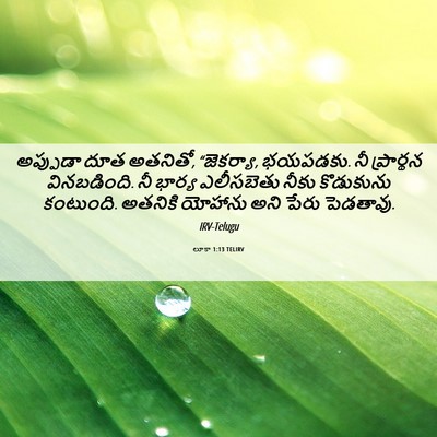 Picture 06 - లూకా 1:13 TELIRV - అప్పుడా దూత - Bible Verse Picture