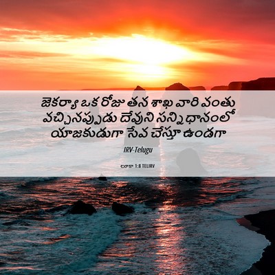 Picture 06 - లూకా 1:8 TELIRV - జెకర్యా ఒక రోజు తన - Bible Verse Picture