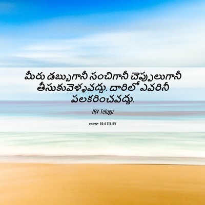 Picture 06 - లూకా 10:4 TELIRV - మీరు డబ్బుగానీ - Bible Verse Picture